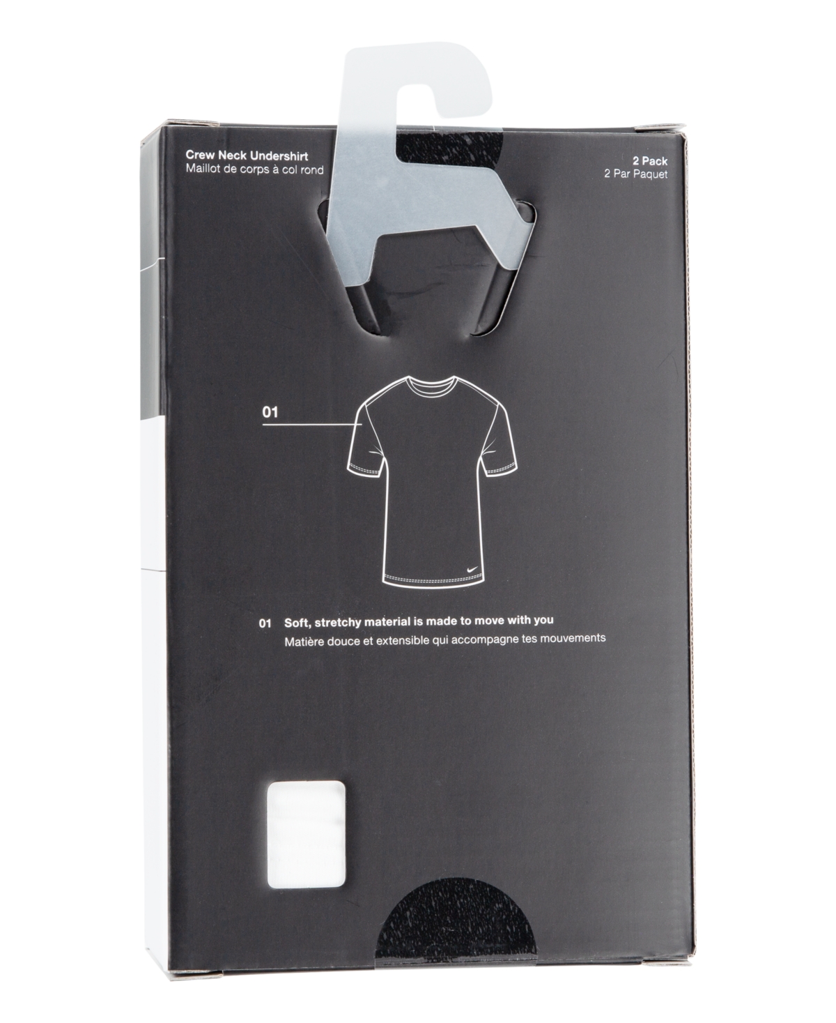 Nike Boys 2pk Crew Undershirt In Black,white