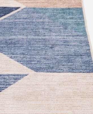 Shop Km Home Velvet Touch Washable Dev 001 Area Rug In Beige,blue