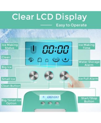 26 lbs Countertop LCD Display Ice Maker with Ice Scoop