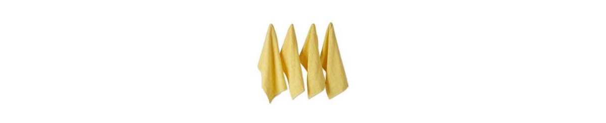 Design Imports Basic Terry Collection Windowpane Dishtowel Set, 16x26", Yellow Solid, 4 Piece In Yellow Solid