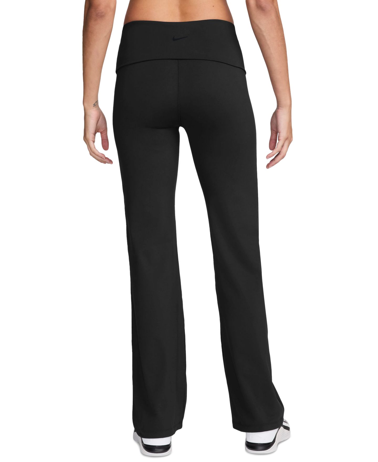 Женские брюки Nike One High-Waisted Foldover, цвет: Чёрный — фото 2