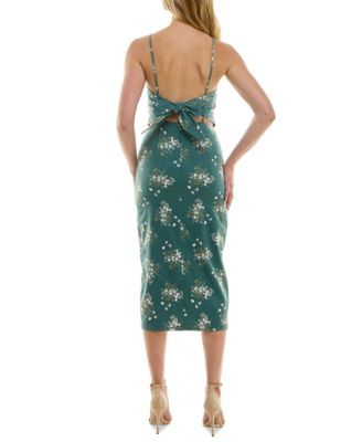 slim fit dress slacks Sage Palm Print Tie Shoulder Midi Dress  Trixxi Wholesale
