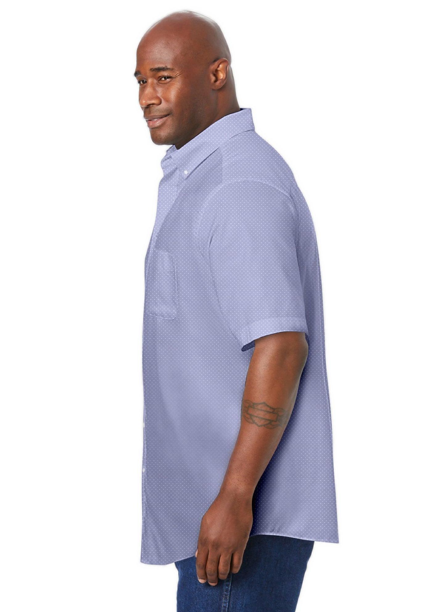 Мужские туфли KingSize Short-Sleeve Wrinkle-Free Everyday Oxford, цвет: Синий — фото 2