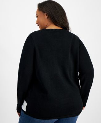 Plus Size Mr. & Mrs. Claus Sweater, Created for Macy's