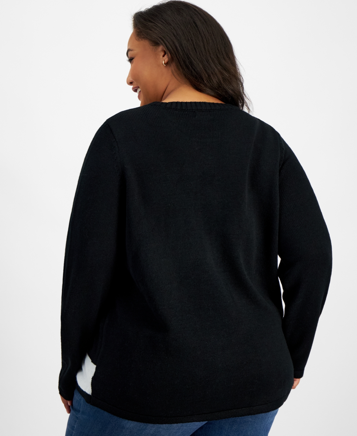 Holiday Lane Plus Size Mr. & Mrs. Claus Sweater, Created for Macy's