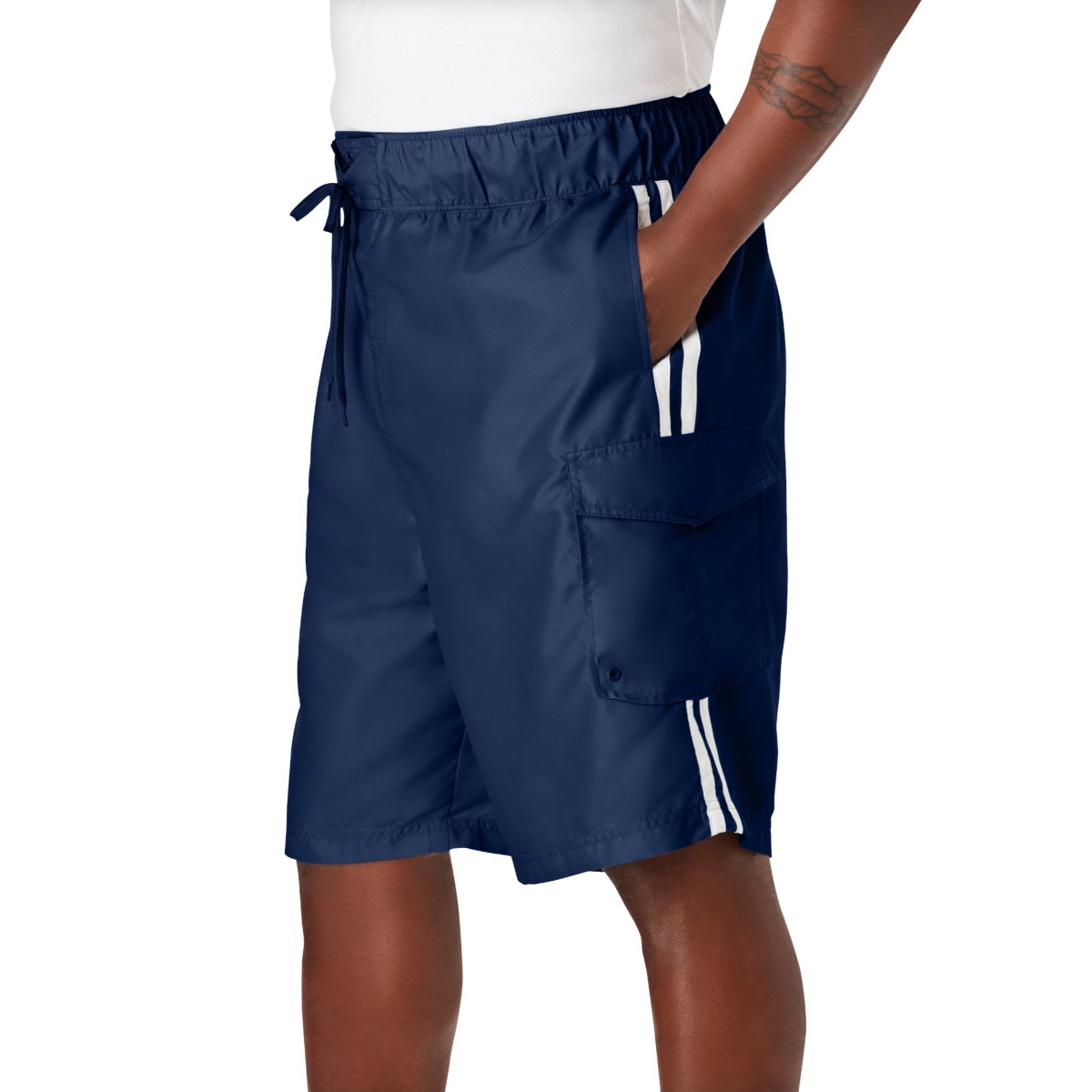 KingSize Big & Tall Double Stripe Swim Board Shorts