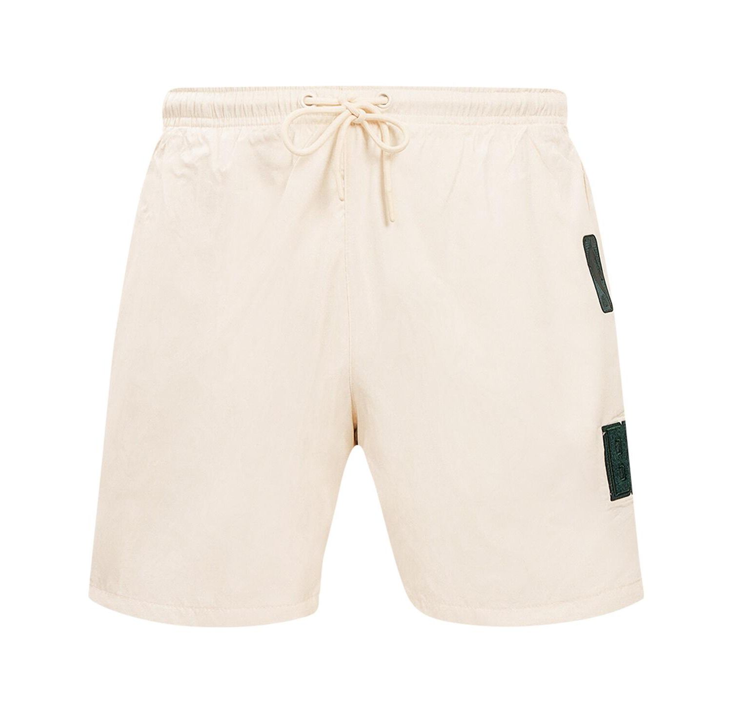 Men's Cream Milwaukee Bucks Triple Tonal Woven Shorts
