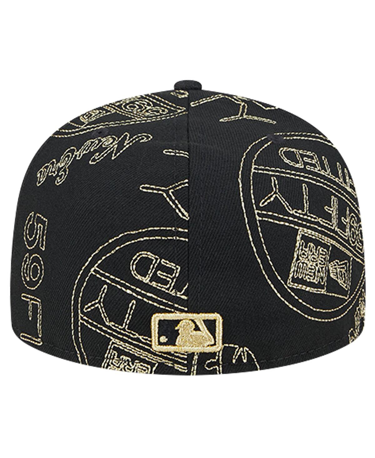 New Era Men's Black Atlanta Braves 59fifty Day Allover Fitted Hat In Black