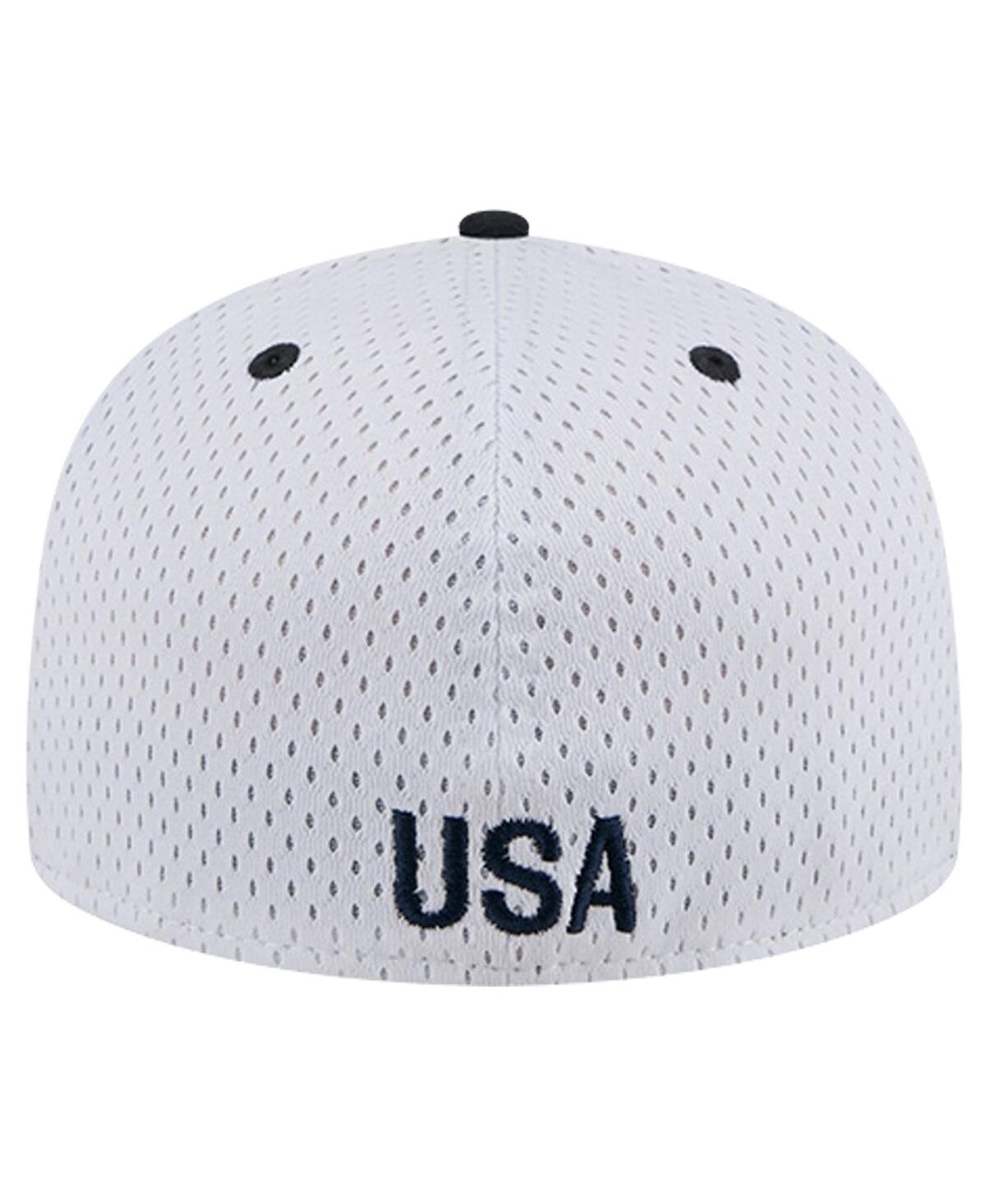 New Era Men'sUsmnt Throwback Mesh 59FIFTY Fitted Hat - White