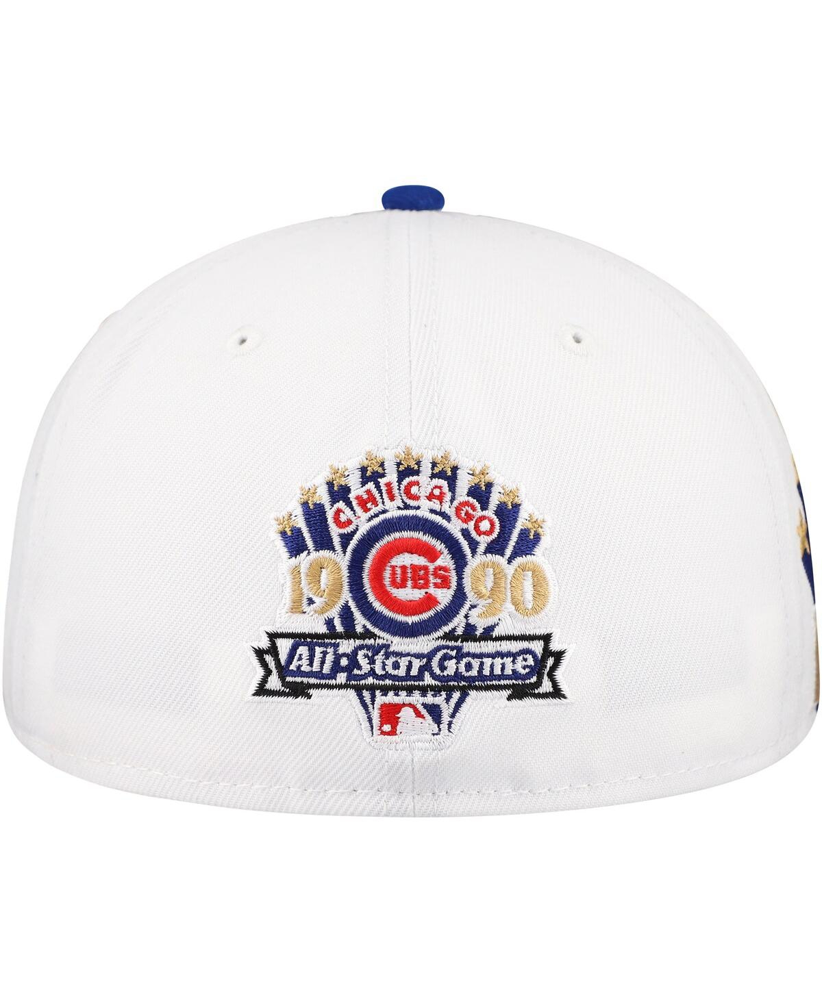 New Era Men'sRoyal Chicago Cubs Major Sidepatch 59FIFTY Fitted Hat - White, Royal
