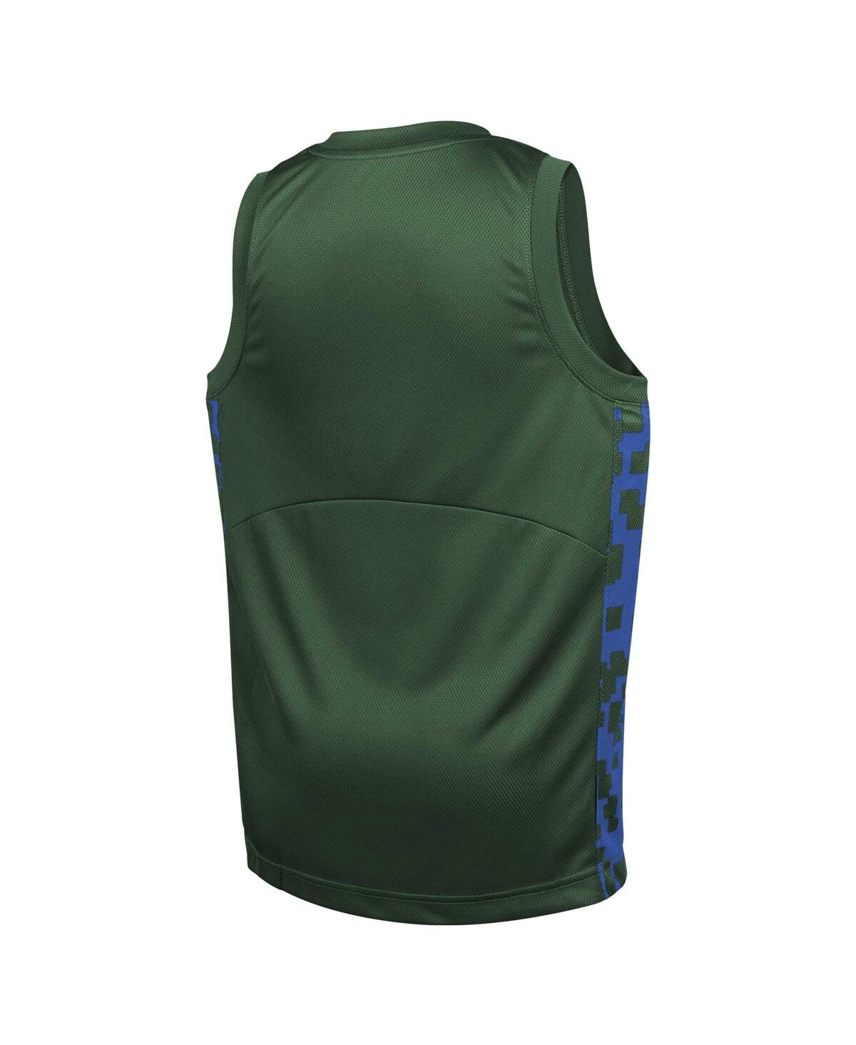 Nike Big Boys And Girls Hunter Green Milwaukee Bucks Courtside Starting Five Team Jersey In Hunter Green