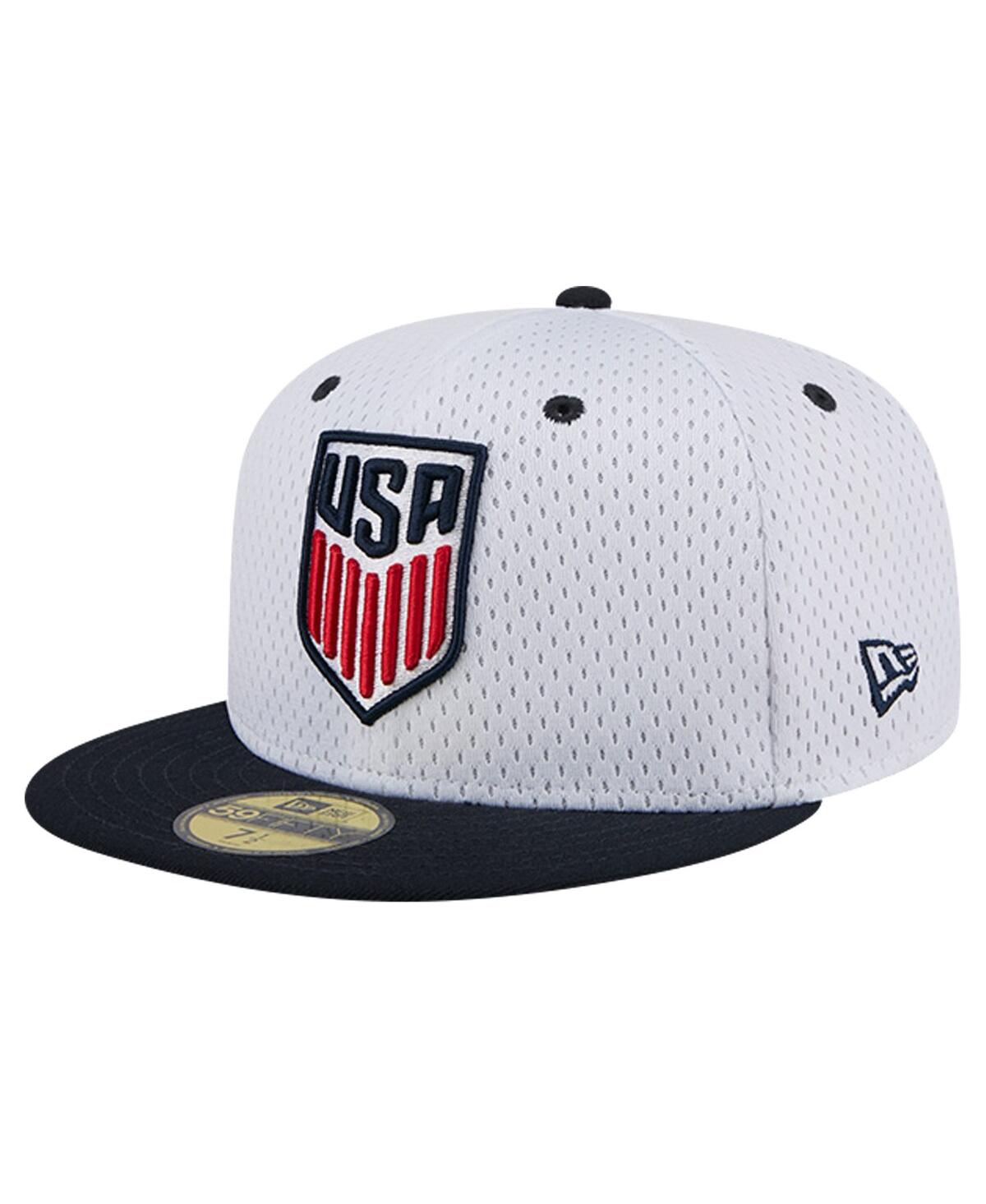 New Era Men'sUsmnt Throwback Mesh 59FIFTY Fitted Hat - White