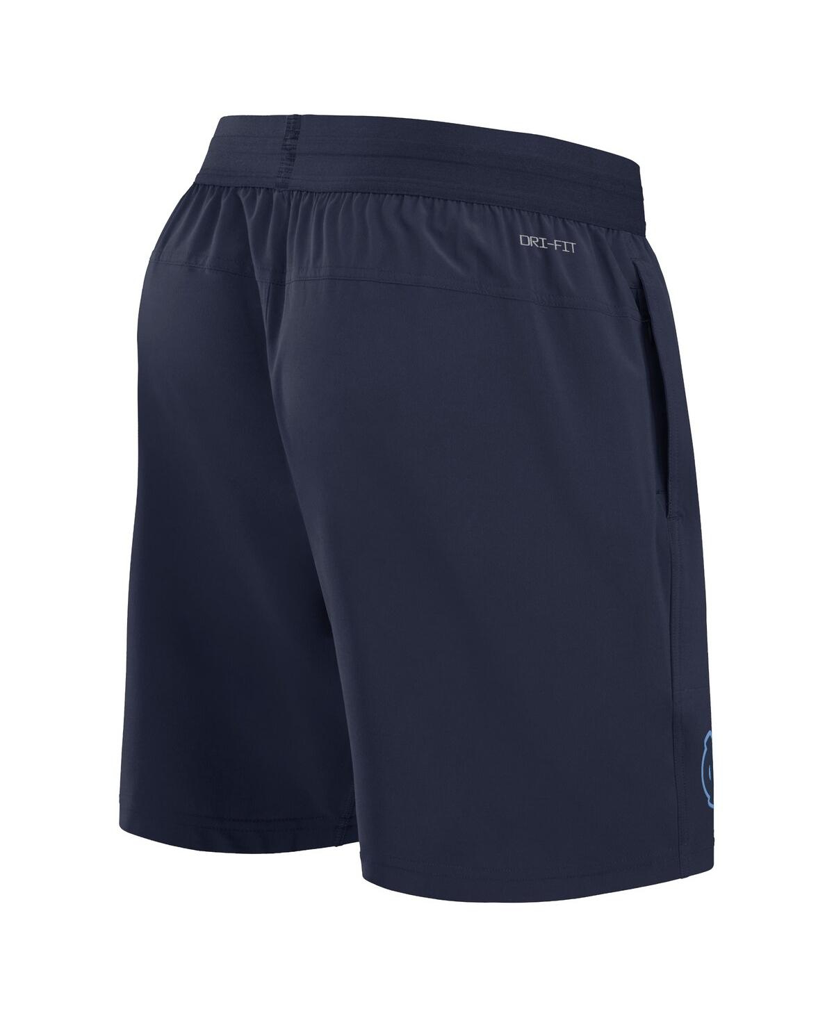 Jordan Men'sNorth Carolina Tar Heels 2024 Sideline Performance Shorts - Navy, Light Blue