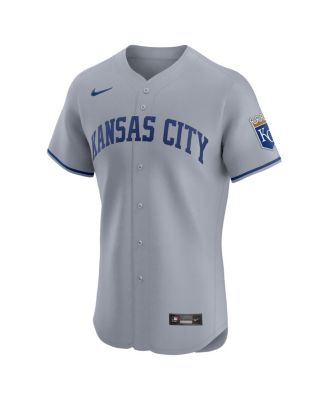 Men's Gray Kansas City Royals Road Vapor Premier Elite Patch Jersey