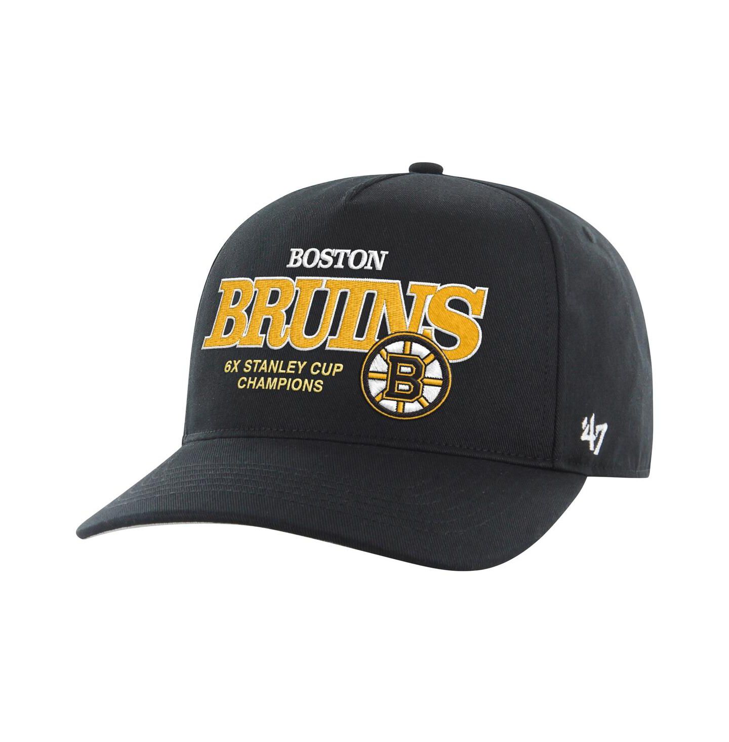 Мужская кепка '47 Brand 47 Black Boston Bruins 6X Stanley Cup Champions Penalty Box Hitch Adjustable Hat — фото 1