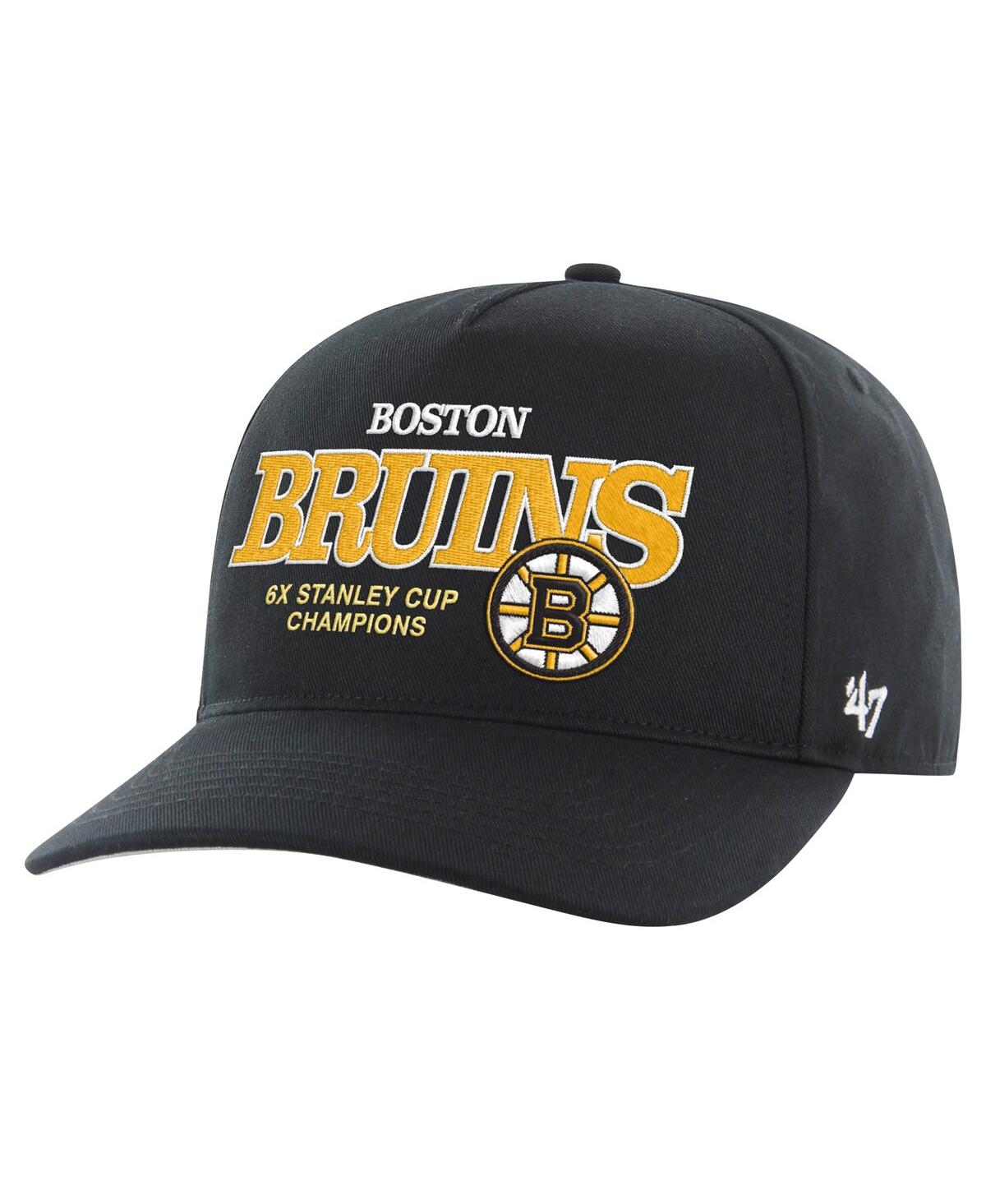 47 Brand 47 Men's Black Boston Bruins 6x Stanley Cup Champions Penalty Box Hitch Adjustable Hat In Black