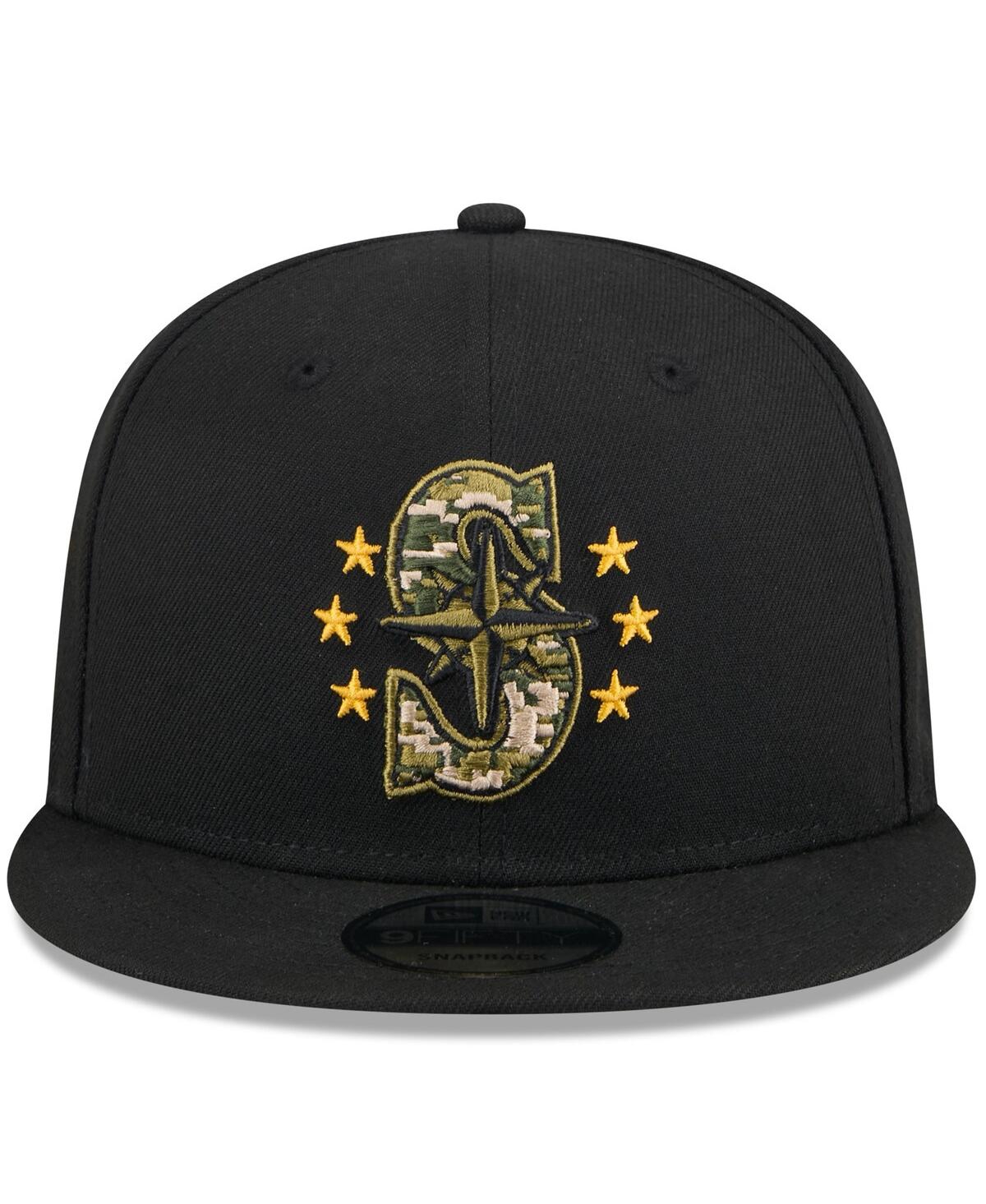 New Era Men'sSeattle Mariners 2024 Armed Forces Day 9FIFTY Snapback Hat - Black