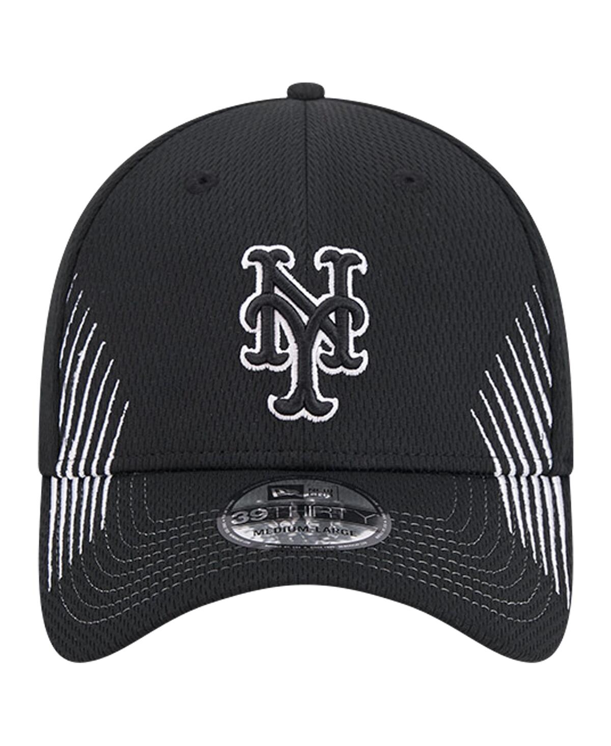 New Era Men'sNew York Mets Active Dash Mark 39THIRTY Flex Hat - Black