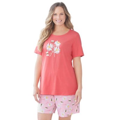 Plus Size Dreams and Co. Knit Pj Short Set