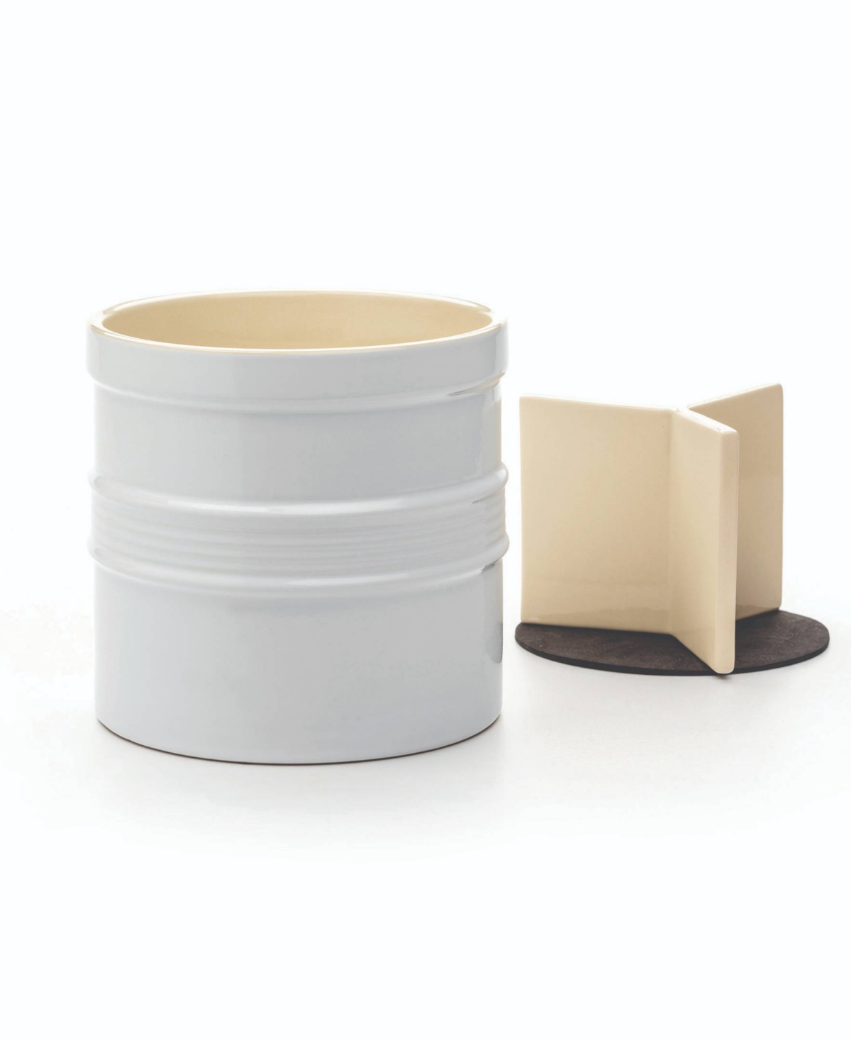 RSVP INTERNATIONAL STONEWARE 7.5" D X 7" H WHITE OVERSIZED TOOL CROCK 