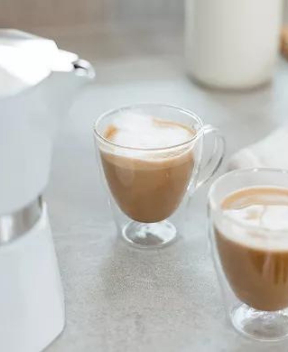 Grosche Milano Expresso Elegance: Moka Pot Espresso Cup Set In White