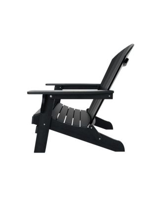 2-Piece Outdoor Folding Adirondack Chair with Side Table Set