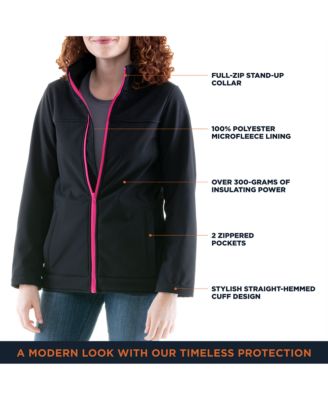 Women's Warm Softshell Jacket Full Zip with Micro Fleece Lining