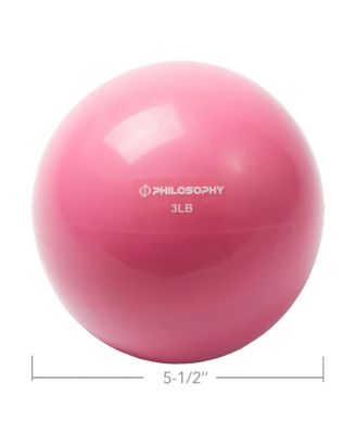 Toning Ball, 3 LB, Pink - Soft Weighted Mini Medicine Ball