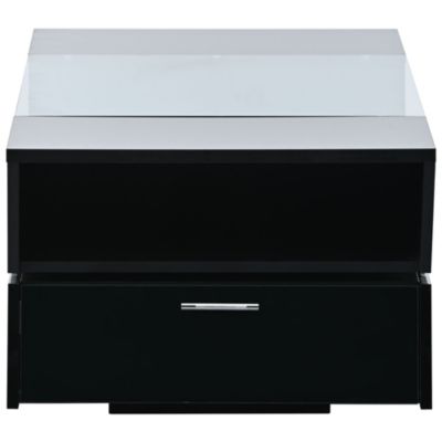 Geometric Glass Coffee Table with Storage