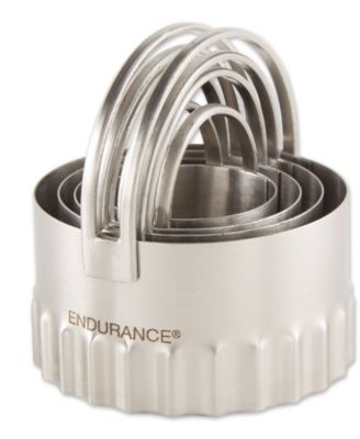 Endurance Stainless Steel 4 Piece Round Rippled Biscuit Cutter Set