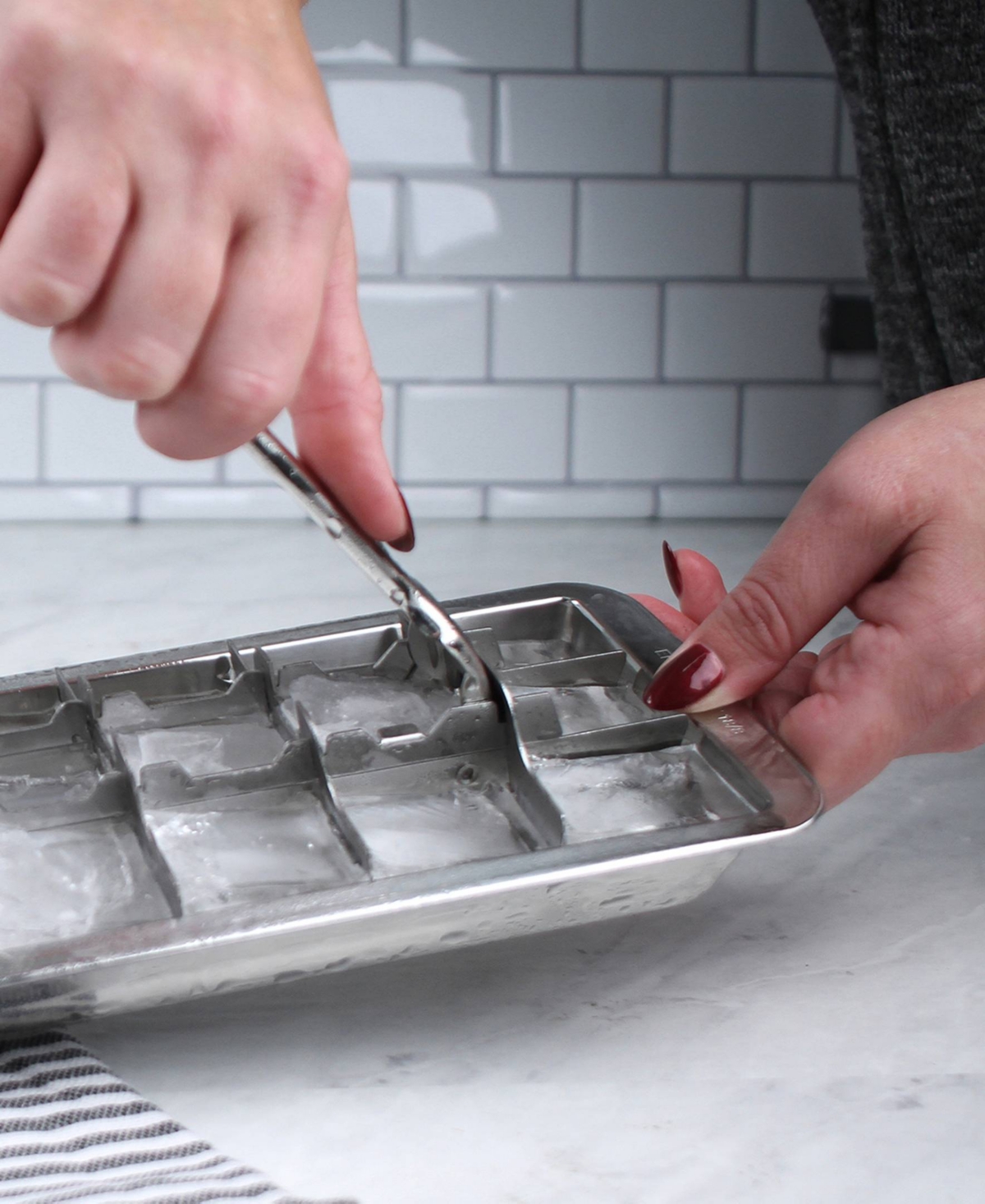 Rsvp International Endurance Stainless Steel 11x5" Ice Cube Tray In Gray