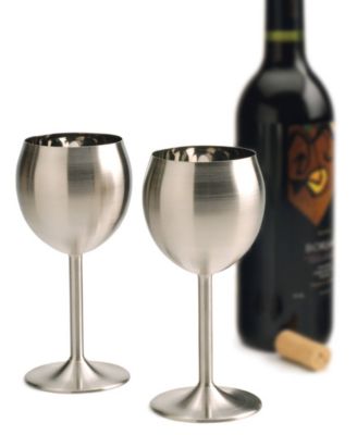 Endurance Stainless Steel Wine Glass Set 2 Piece 3x3x7"