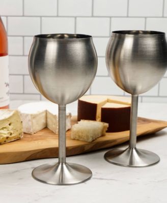 Endurance Stainless Steel Wine Glass Set 2 Piece 3x3x7"