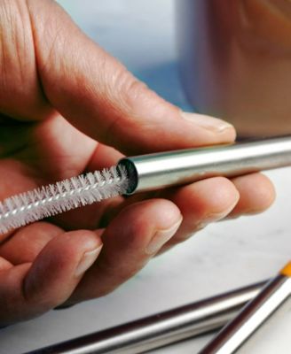 Endurance Stainless Steel 5 Piece 9" Silicone Tip Straw and Brush Set