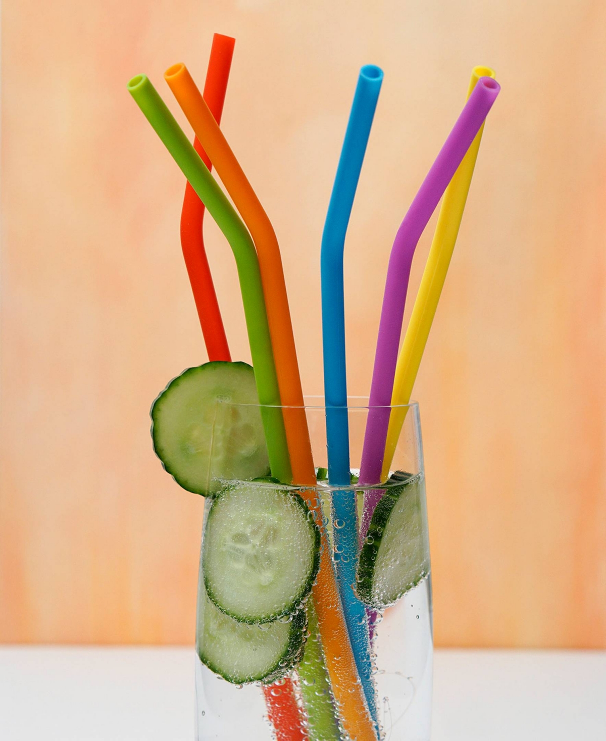 RSVP INTERNATIONAL SILICONE 6 PIECE 10" STRAW SET 
