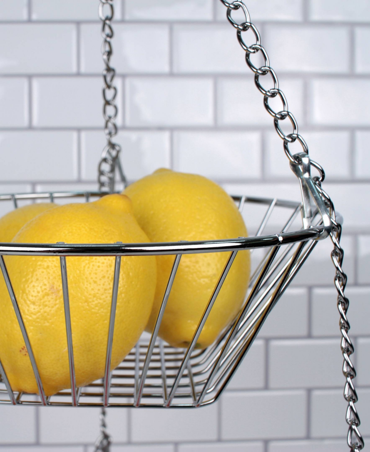 Rsvp International Chrome Wire 3 Tier Hanging Basket In Silver