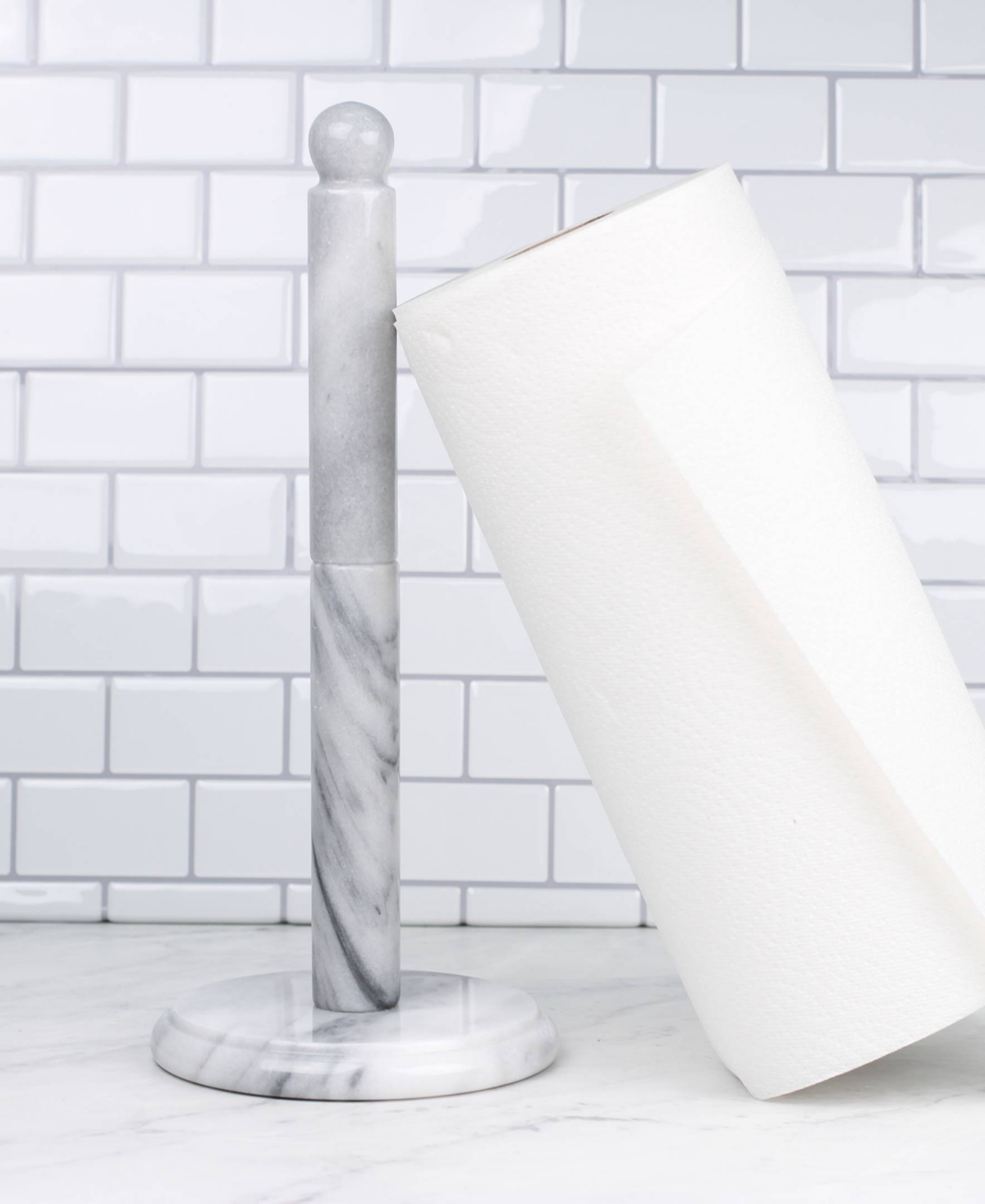 Rsvp International Marble 5.5" D X 12.75" H Paper Towel Holder In Gray