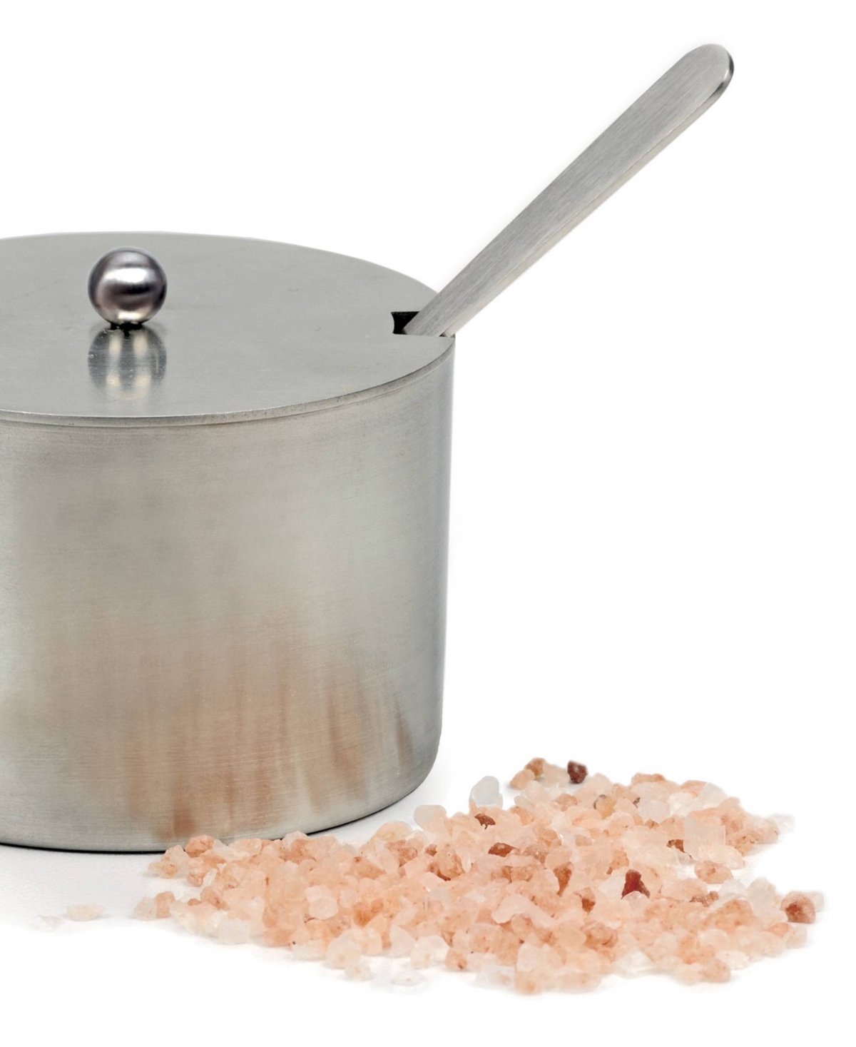 Rsvp International Endurance Stainless Steel 4 Ounce Salt Cellar And Spoon Set In Silver