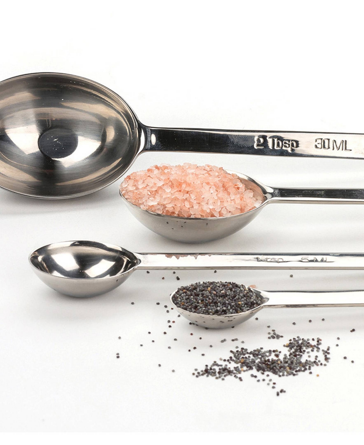 Rsvp International Endurance 18/8 Stainless Steel 4 Piece Long Handle Measuring Spoon In Gray