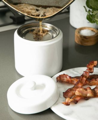 6 Cup Ceramic White Grease Keeper