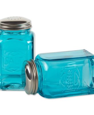 Retro Glass Turquoise 2 Piece 8 Ounce Retro Style Salt Pepper Set