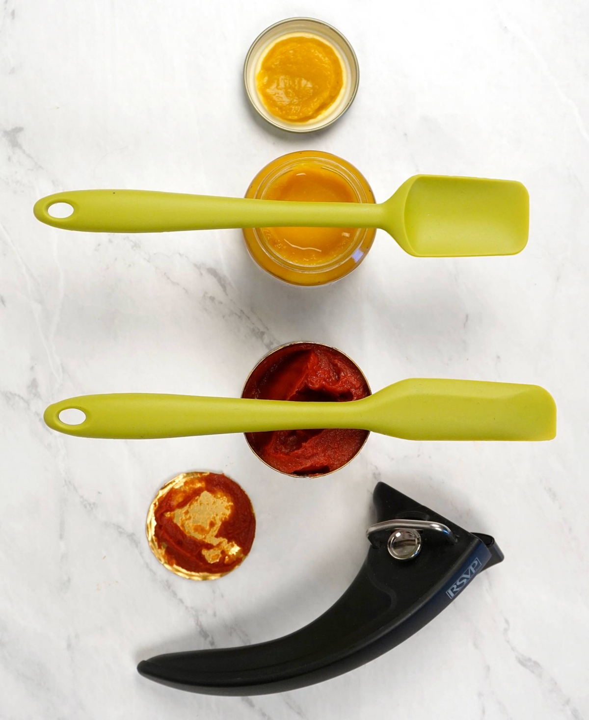 Rsvp International Silicone Coated Steel 2 Piece 8" Ela Series Green Mini Spatula Set In Green