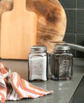Retro Glass Gray 2 Piece 8 Ounce Retro Style Salt Pepper Set