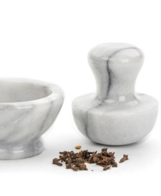 Stoneware Marble Spice Grinder - White 4x4x2"