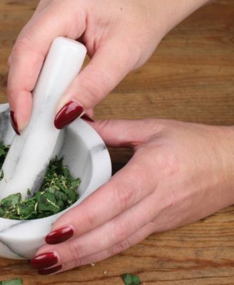 White Marble Mortar Pestle Set