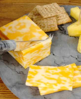 Grey Marble 10" Diameter Cheese Board Knife Set