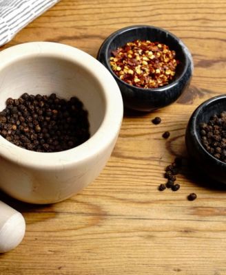Beige Marble Mortar Pestle Set