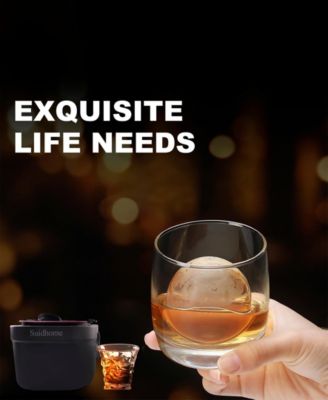 4-Cavity BPA-Free Silicone Ice Ball Maker with Insulated Bucket