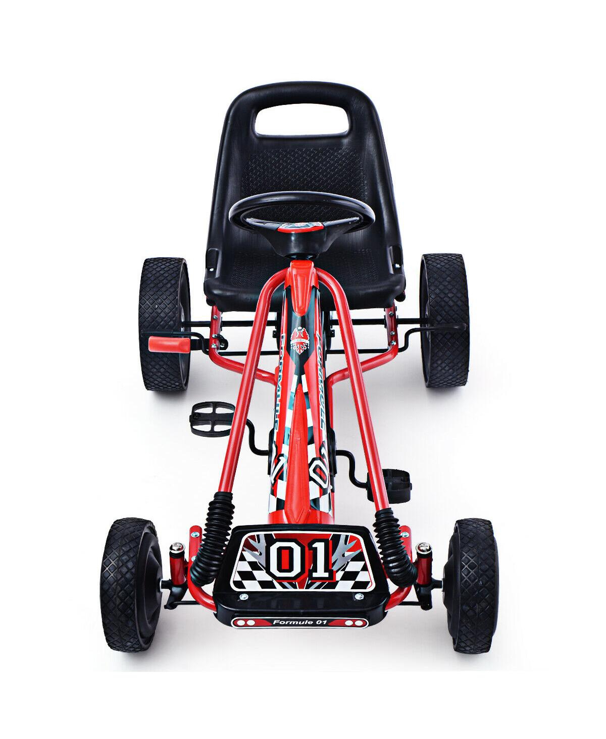Costway 4 Wheels Kids Ride On Pedal Powered Bike Go Kart Racer Car Outdoor Play Toy