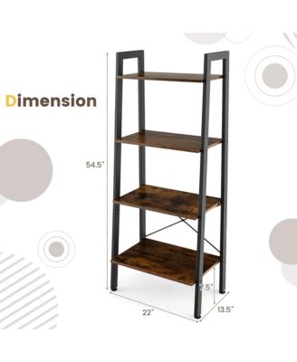 4-Tier Bookshelf Industrial Display Storage Shelf Plant Flower Stand Metal Frame